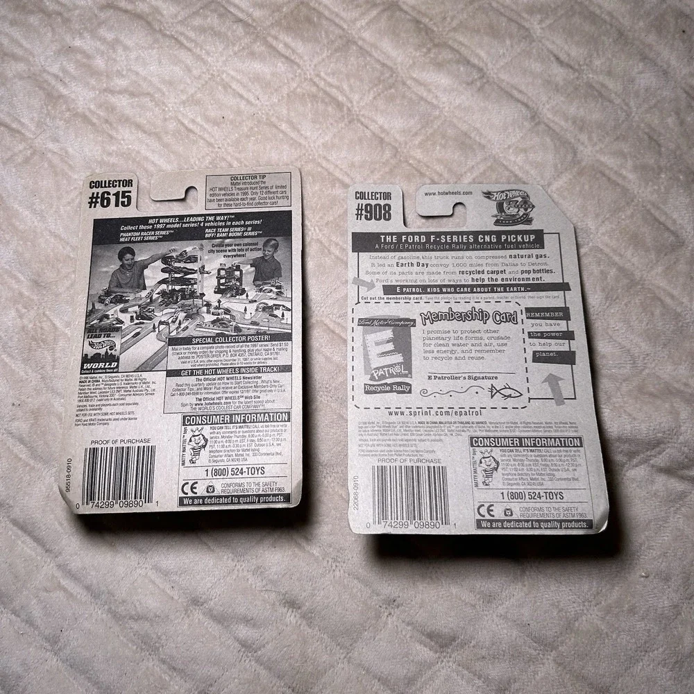 Hot Wheels Set Of 2 Ford Cars Diecast NIB 1:64 #615 #908